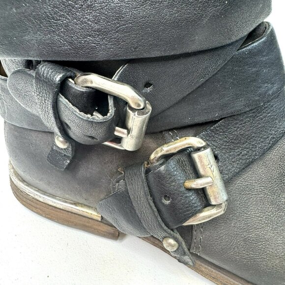 A.S.98 Ankle Moto Boots Womens Size 38 US 7.5/8 Leather Bikercore Boho Western - Picture 2 of 11